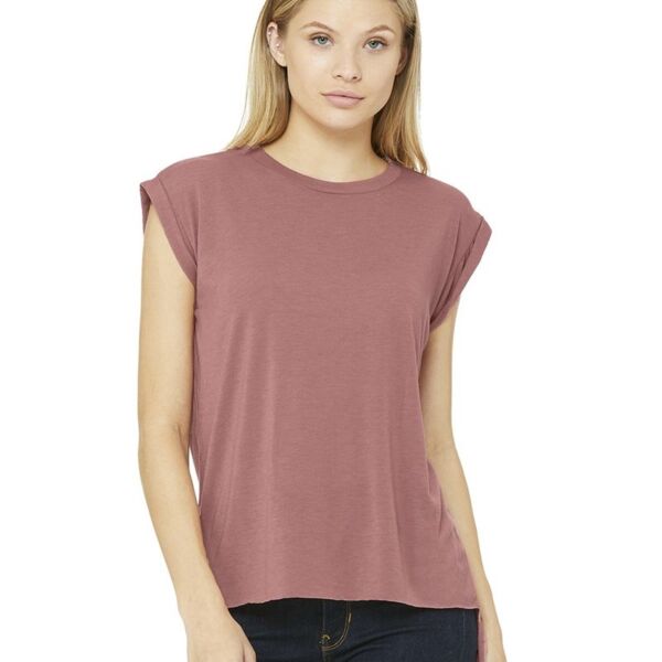 Bella + Canvas • Women’s Flowy Rolled Cuffs Muscle Tee • 8804 Thumbnail