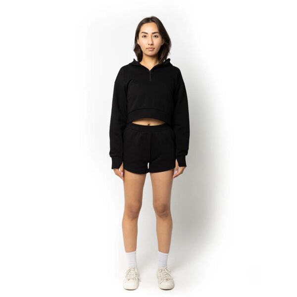 JLH • Cropped Drop Shoulder 1/2 Zip Hoodie • 4220C Thumbnail